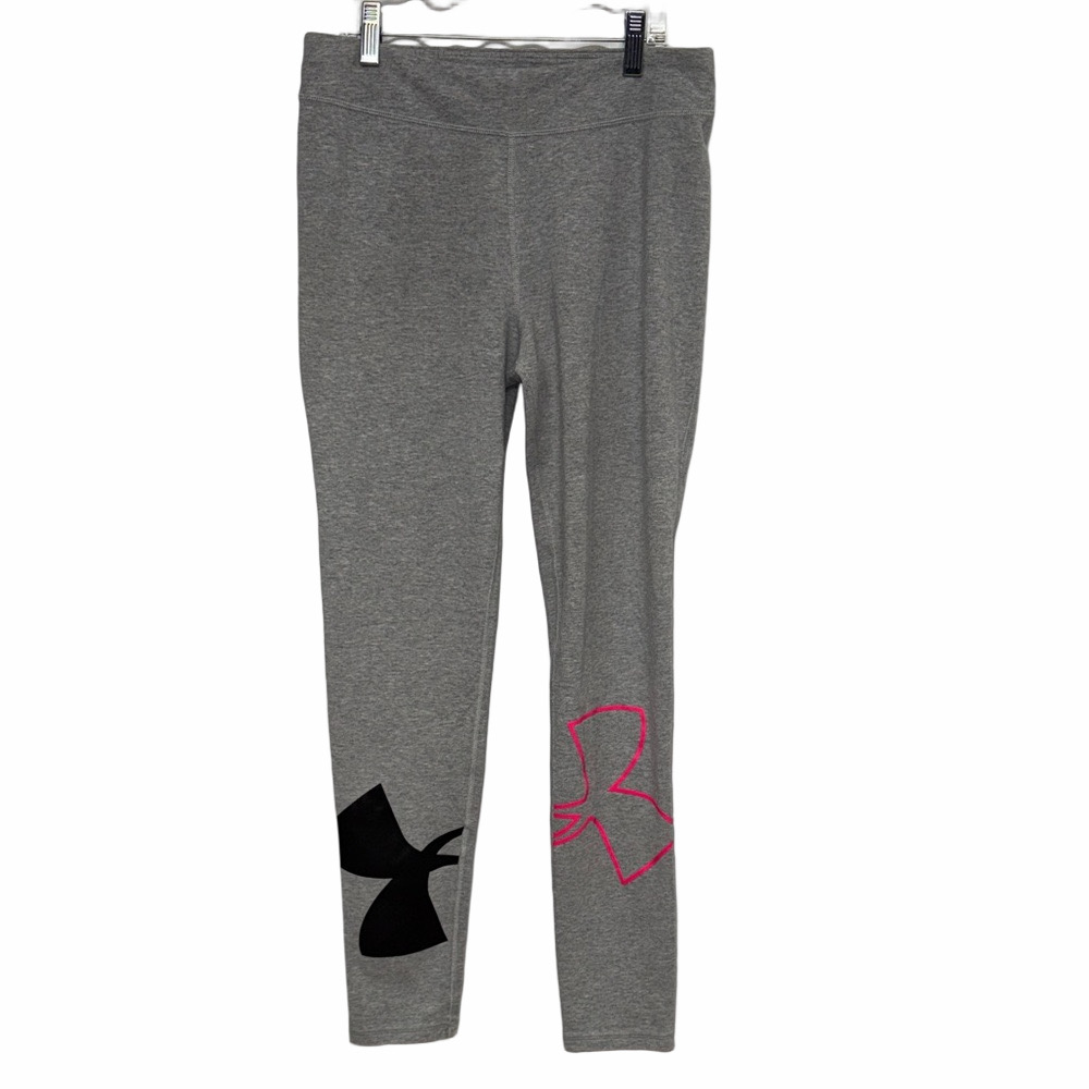 🖤 Under Armour Girls HeatGear Gray Leggings Youth Large 🖤